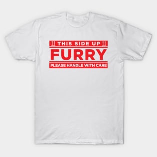 Red - Furry, Please Handle with Care T-Shirt
